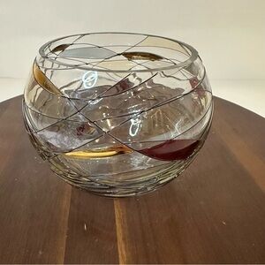 Vintage PartyLite Mosaic Calypso Glass Candle Holder / Decorative Bowl